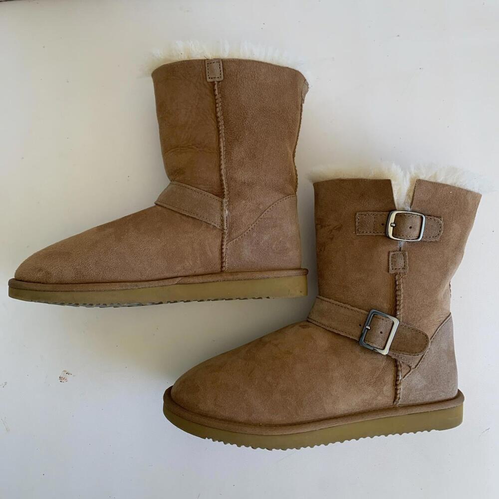 Genuine Sheepskin Boots Ankle Booties Winter Snow Sz 8 Womens No Brand